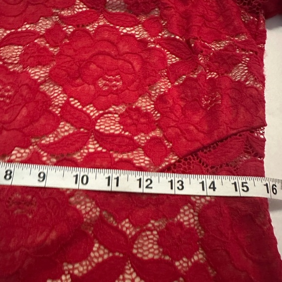 Brand: Rebecca B. Red lace dress, stretch size: 12 - Picture 7 of 11